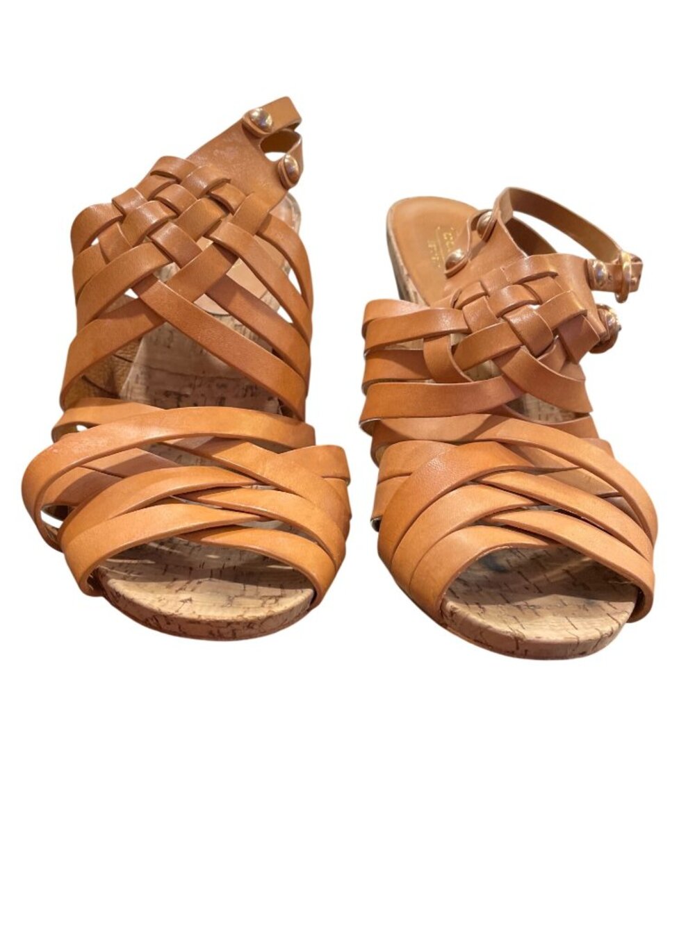Coach wms brown leather strappy open toe 4" block dress heels sz 9B SKU 10-086 - Picture 11 of 14